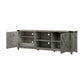 Living Essentials by Hillsdale Latvia Gaming Ready Wood 70 inch TV Stand with "X" Back Doors and Shelves, Rustic Gray