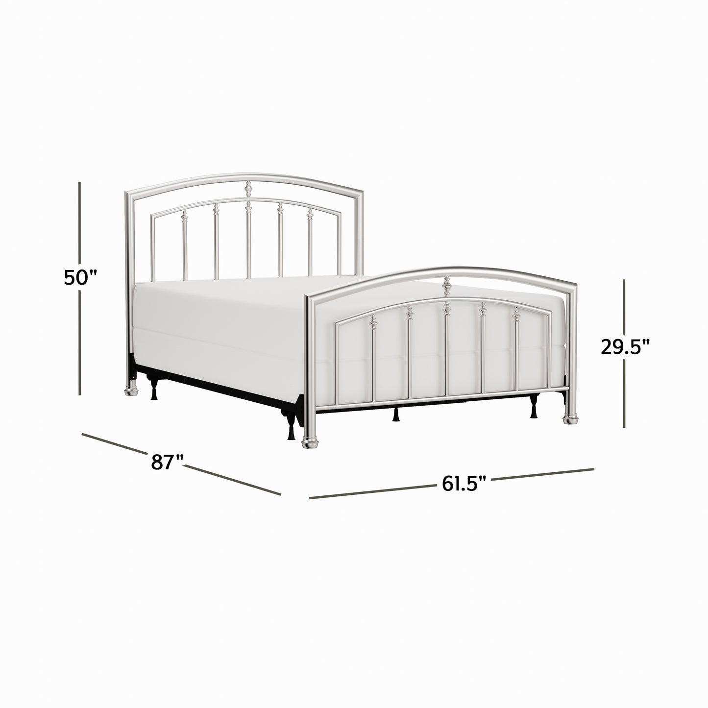 Hillsdale Furniture Claudia Queen Metal Bed, Matte Nickel