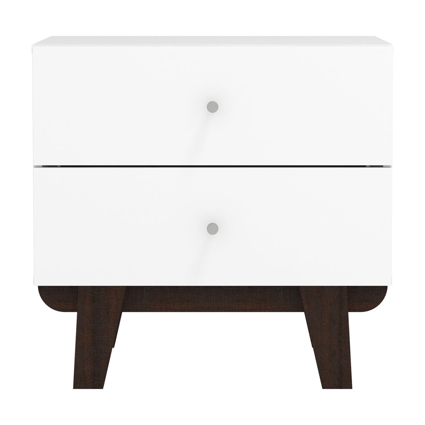 Living Essentials by Hillsdale Kincaid Wood 2 Drawer Nightstand, Matte White