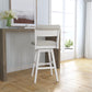 Hillsdale Furniture Clarion Wood and Upholstered Bar Height Swivel Stool, Sea White