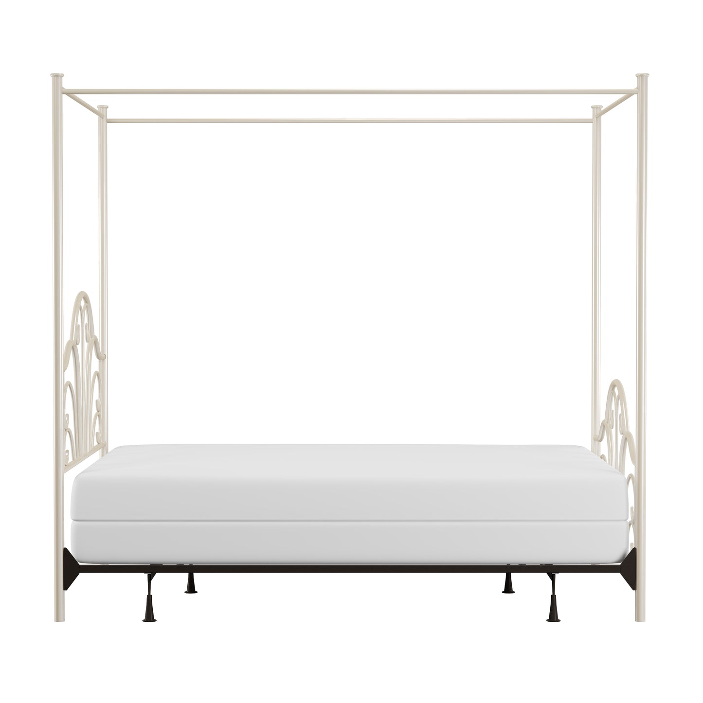 Hillsdale Furniture Dover Queen Metal Canopy Bed, Cream