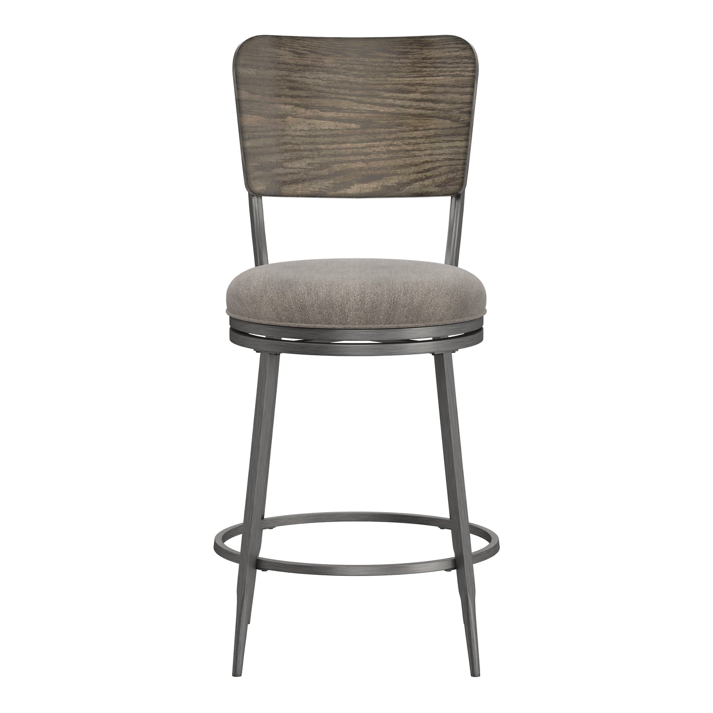 Hillsdale Furniture Garren Metal Counter Height Swivel Stool, Rubbed Pewter