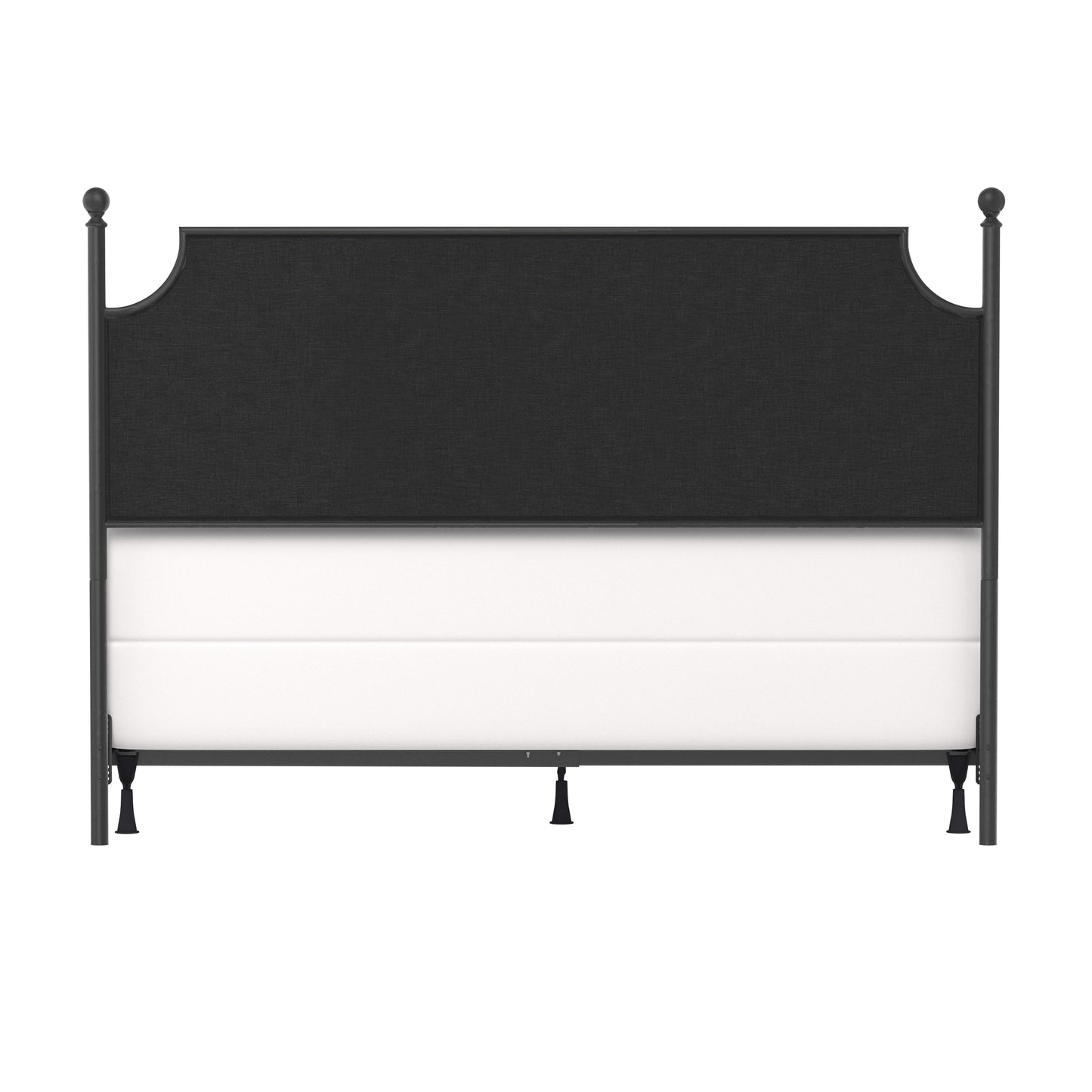 Hillsdale Furniture McArthur King Metal and Upholstered Bed, Matte Black with Gray Fabric