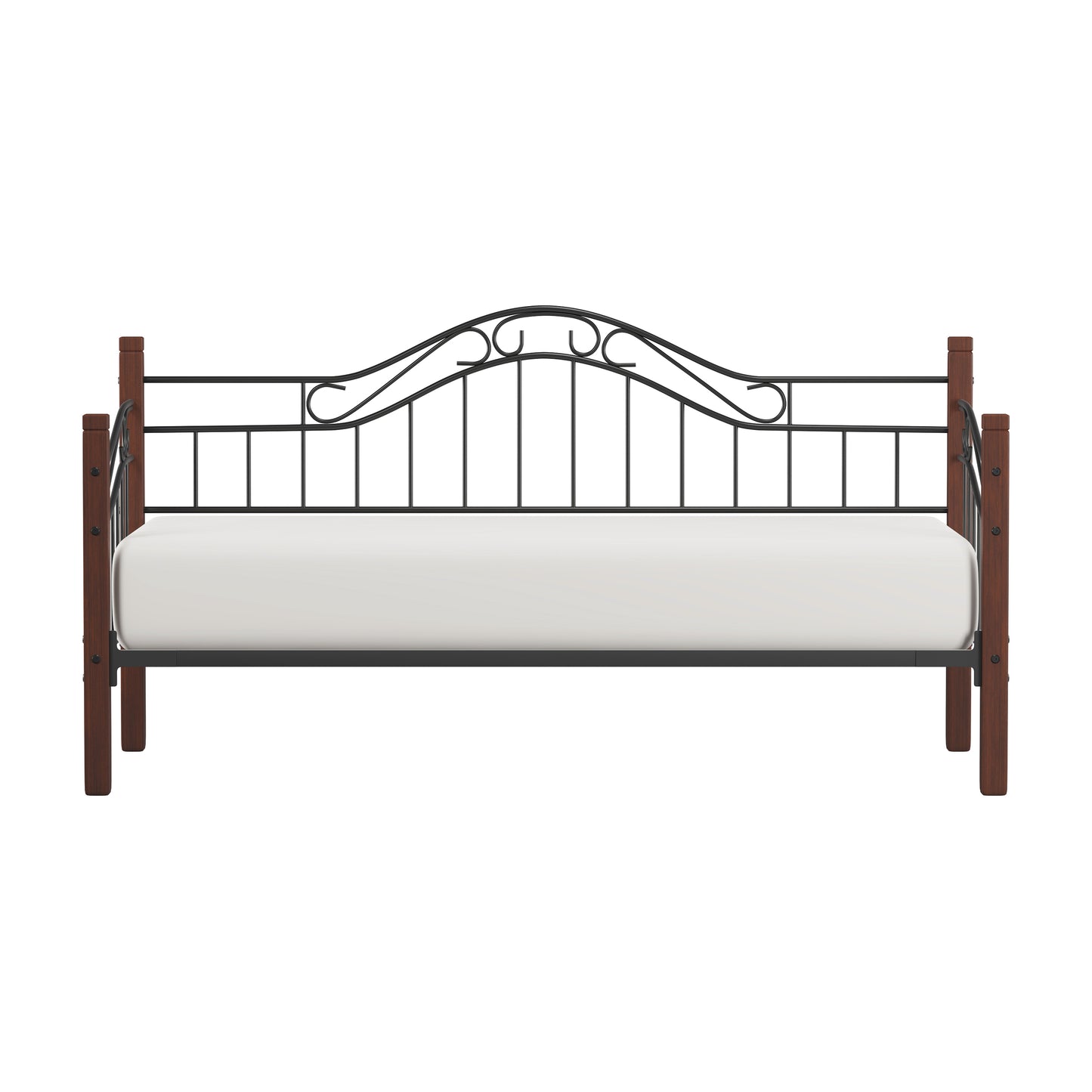 Hillsdale Furniture Matson Wood and Metal Daybed, Black with Cherry Posts