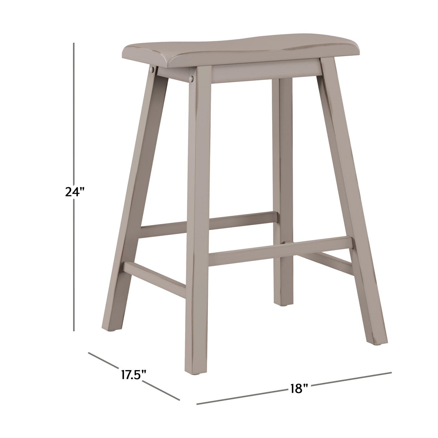 Hillsdale Furniture Moreno Wood Backless Counter Height Stool, Distressed Gray