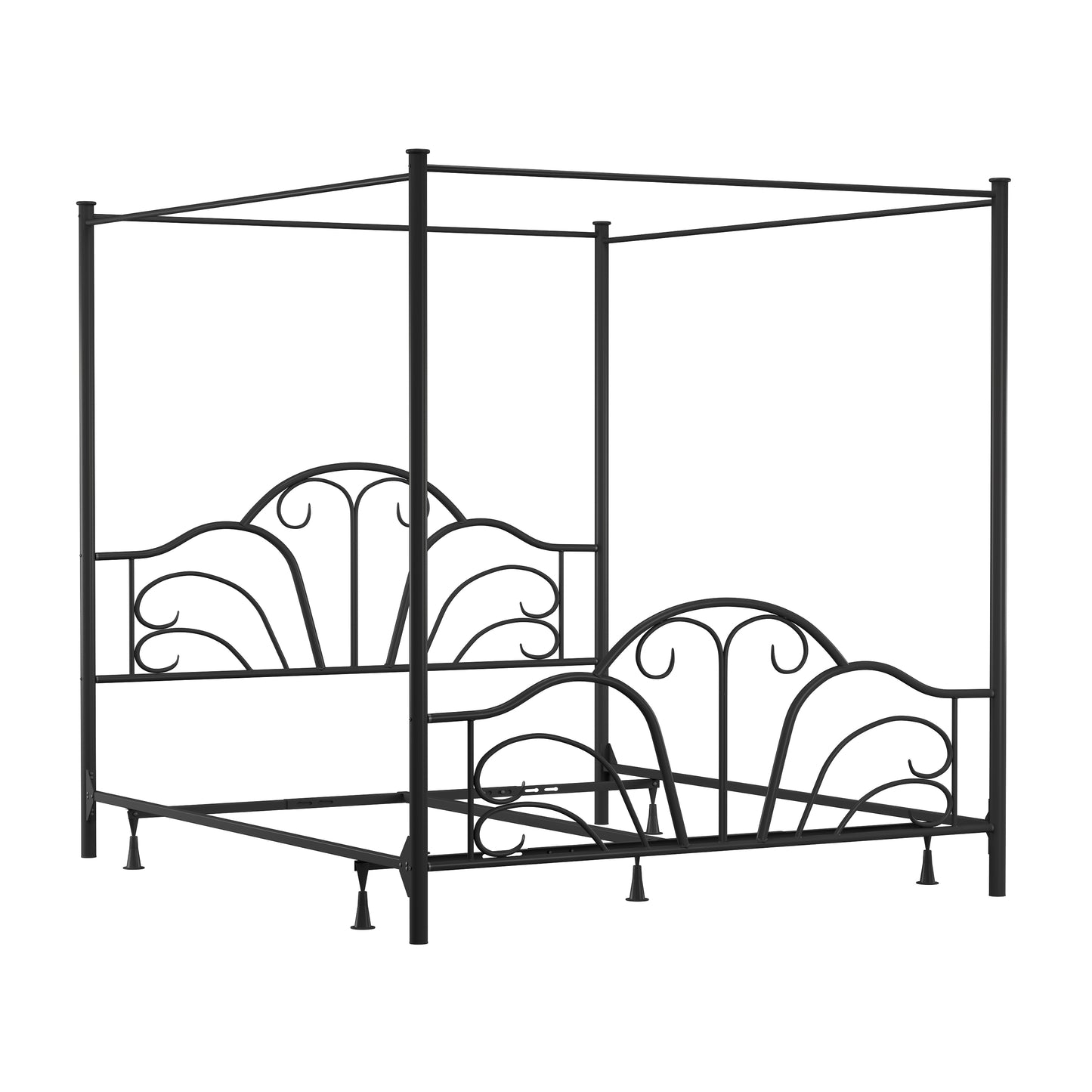 Hillsdale Furniture Dover King Metal Canopy Bed, Textured Black