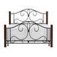 Hillsdale Furniture Destin Queen Metal Bed with Wood Posts, Brushed Cherry