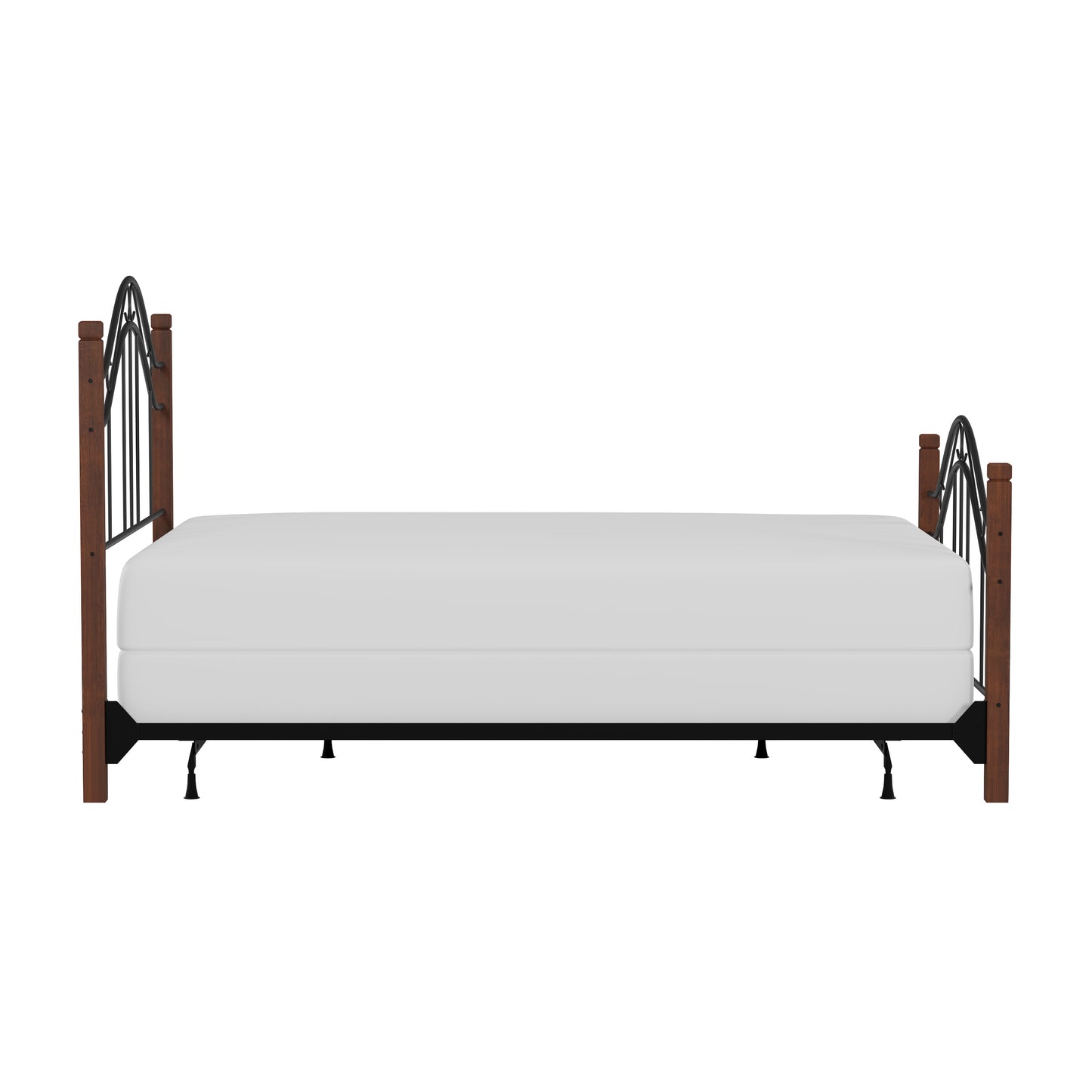 Hillsdale Furniture Matson Queen Metal Bed with Cherry Wood Posts, Black