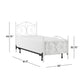 Hillsdale Furniture Ruby Twin Metal Bed, Textured White