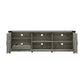 Living Essentials by Hillsdale Latvia Gaming Ready Wood 70 inch TV Stand with "X" Back Doors and Shelves, Rustic Gray