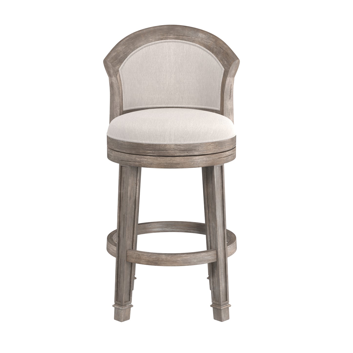 Hillsdale Furniture Monae Wood Bar Height Swivel Stool, Distressed Dark Gray