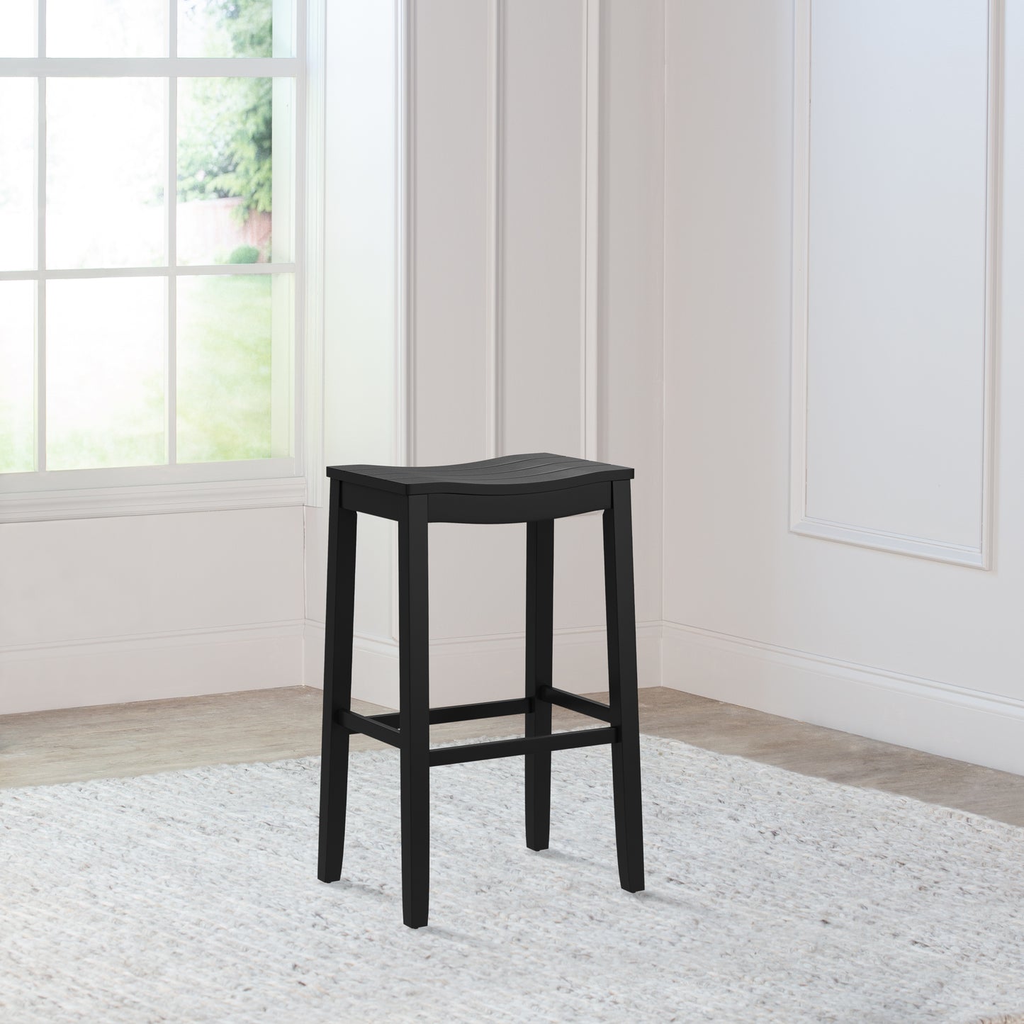 Hillsdale Furniture Fiddler Wood Backless Bar Height Stool, Black