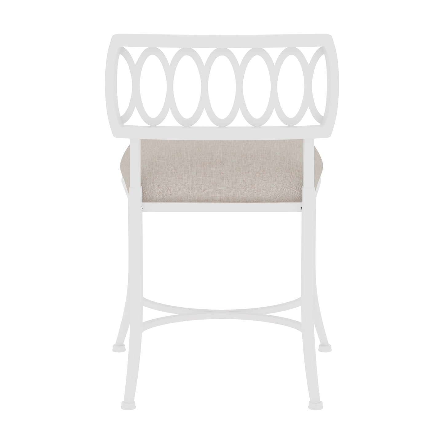 Hillsdale Furniture Canal Street Metal Vanity Stool, White