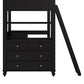 Hillsdale Furniture Lake House Twin Wood Loft with Desk and 4 Drawer Chest, Black