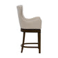 Hillsdale Furniture Caydena Memory Return Swivel Wood Counter Height Stool, Smoke Brown with Cream Fabric