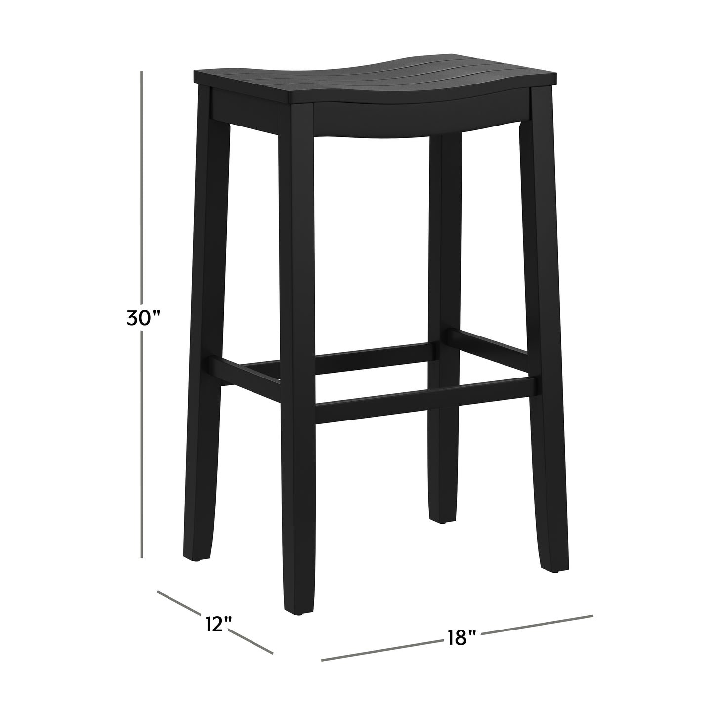 Hillsdale Furniture Fiddler Wood Backless Bar Height Stool, Black