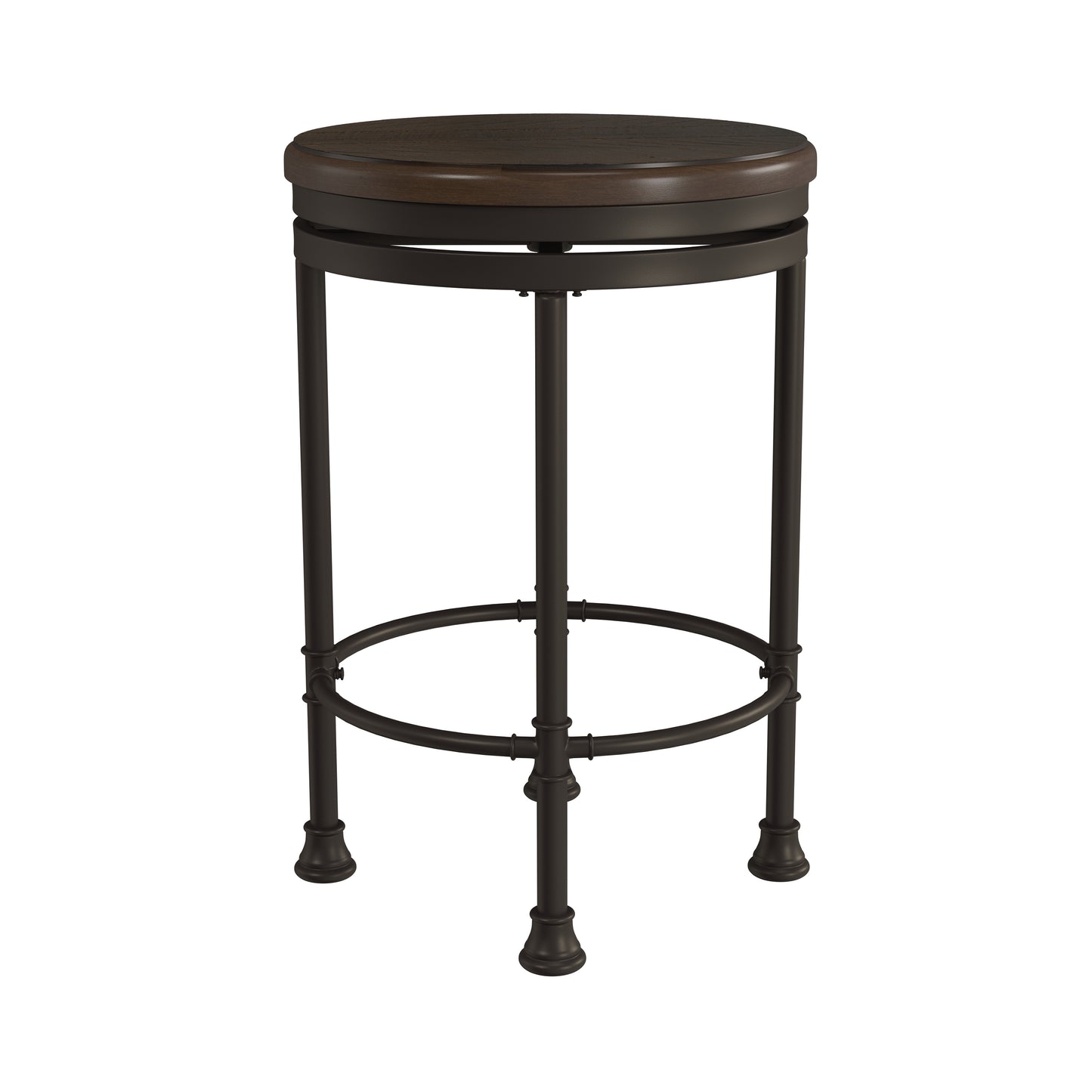 Hillsdale Furniture Casselberry Metal Backless Counter Height Swivel Stool, Brown