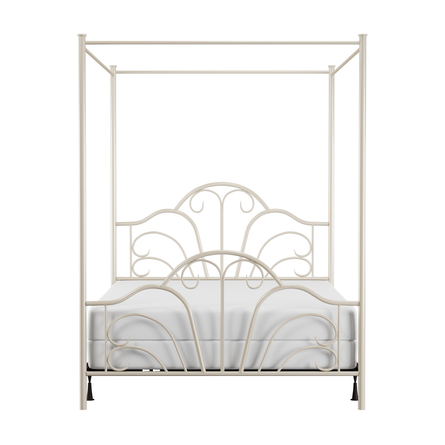 Hillsdale Furniture Dover Full Metal Canopy Bed, Cream