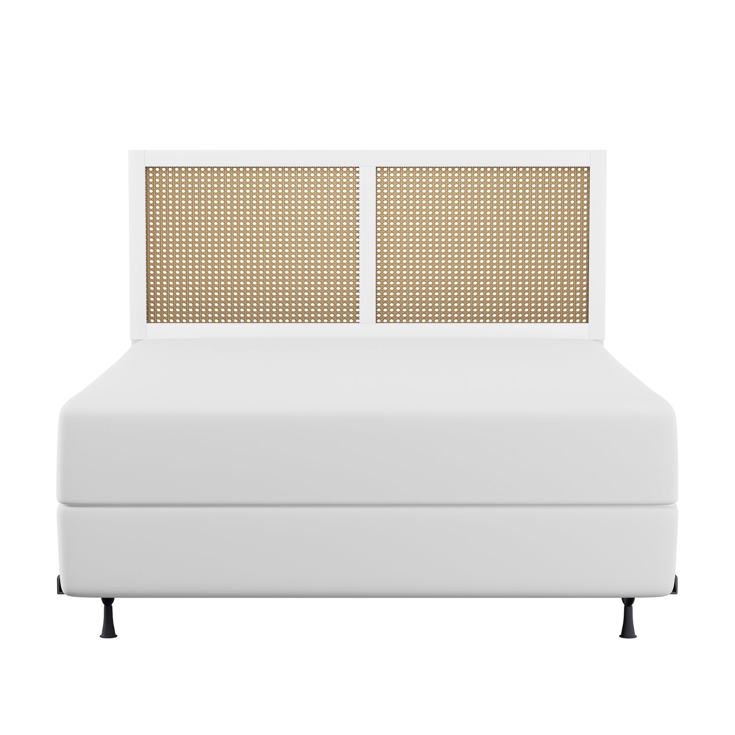 Hillsdale Furniture Serena Wood and Cane Panel Full/Queen Headboard with Frame, White