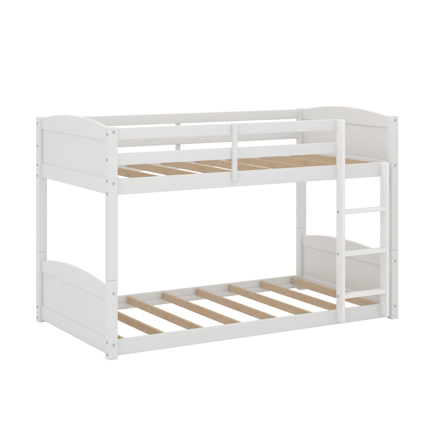 Living Essentials by Hillsdale Alexis Wood Arch Twin Over Twin Floor Bunk Bed, White