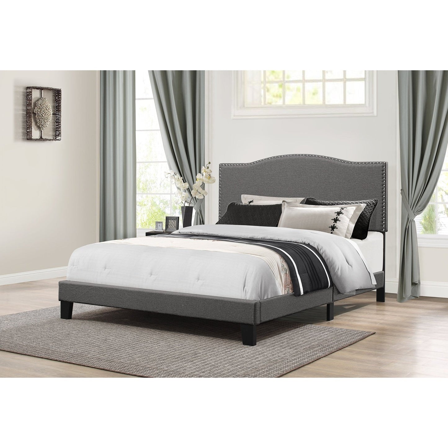 Hillsdale Furniture Kiley Full Upholstered Bed, Stone