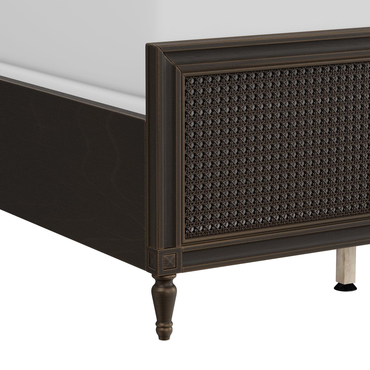 Hillsdale Furniture Sausalito Wood and Cane King Bed, Oiled Bronze