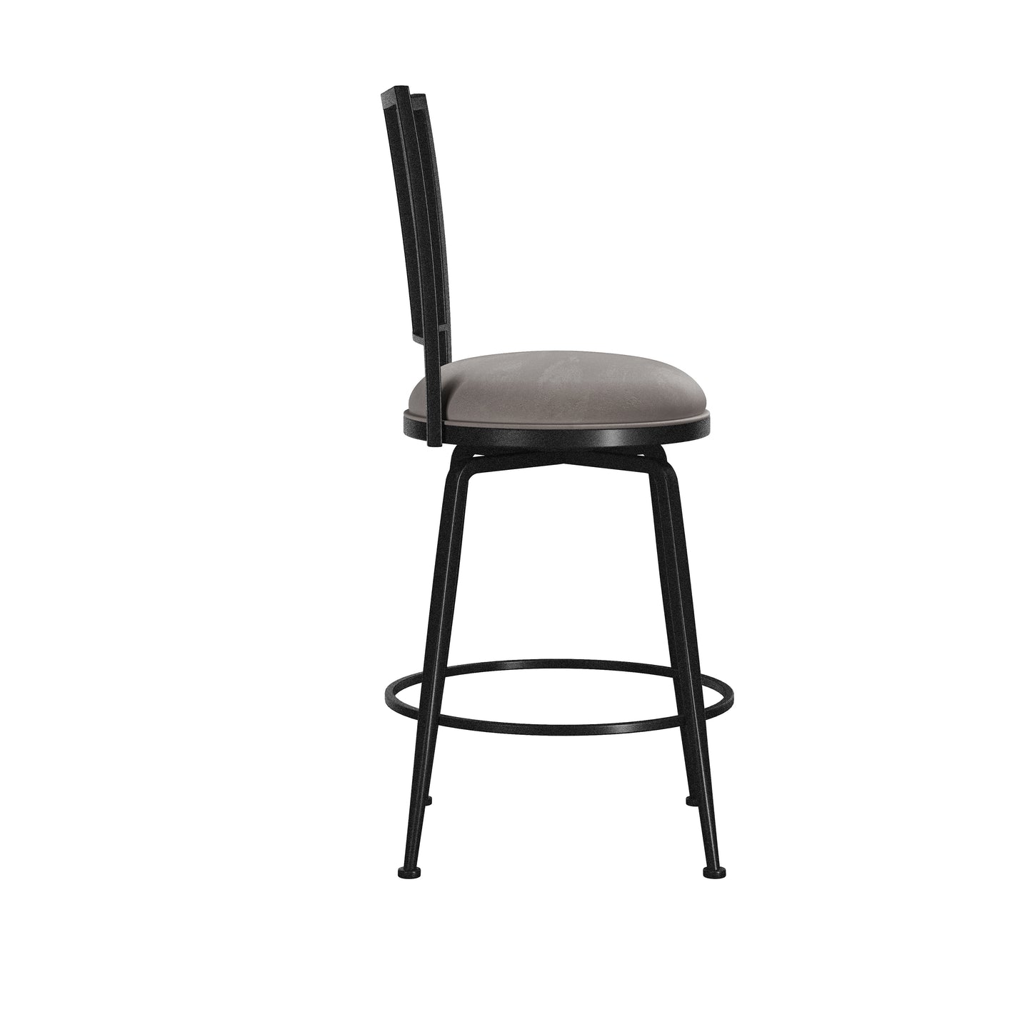 Hillsdale Furniture Queensridge Metal Swivel Counter Height Stool, Black with Silver