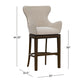 Hillsdale Furniture Caydena Memory Return Swivel Wood Bar Height Stool, Smoke Brown with Cream Fabric