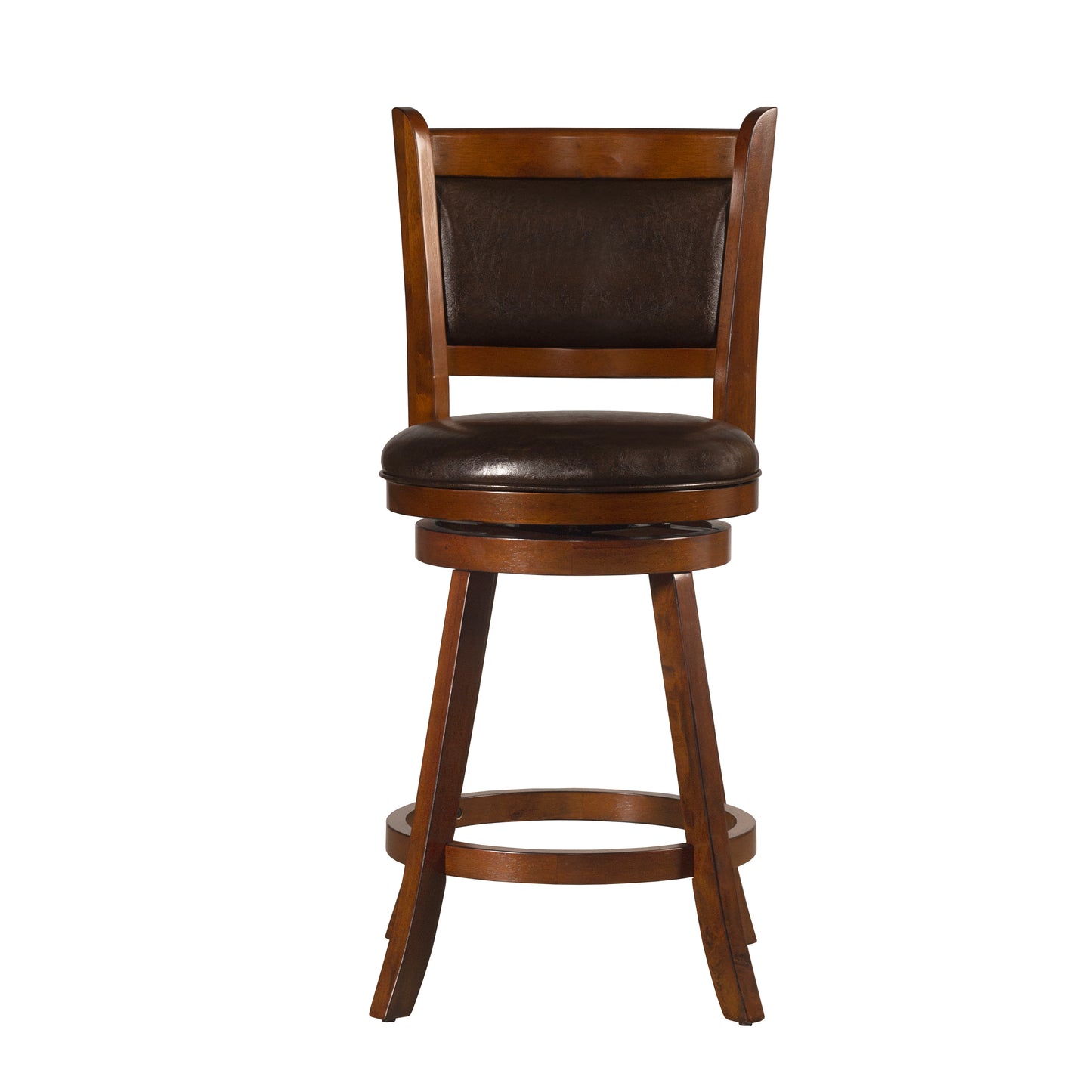 Hillsdale Furniture Dennery Wood Counter Height Swivel Stool, Cherry with Brown Vinyl