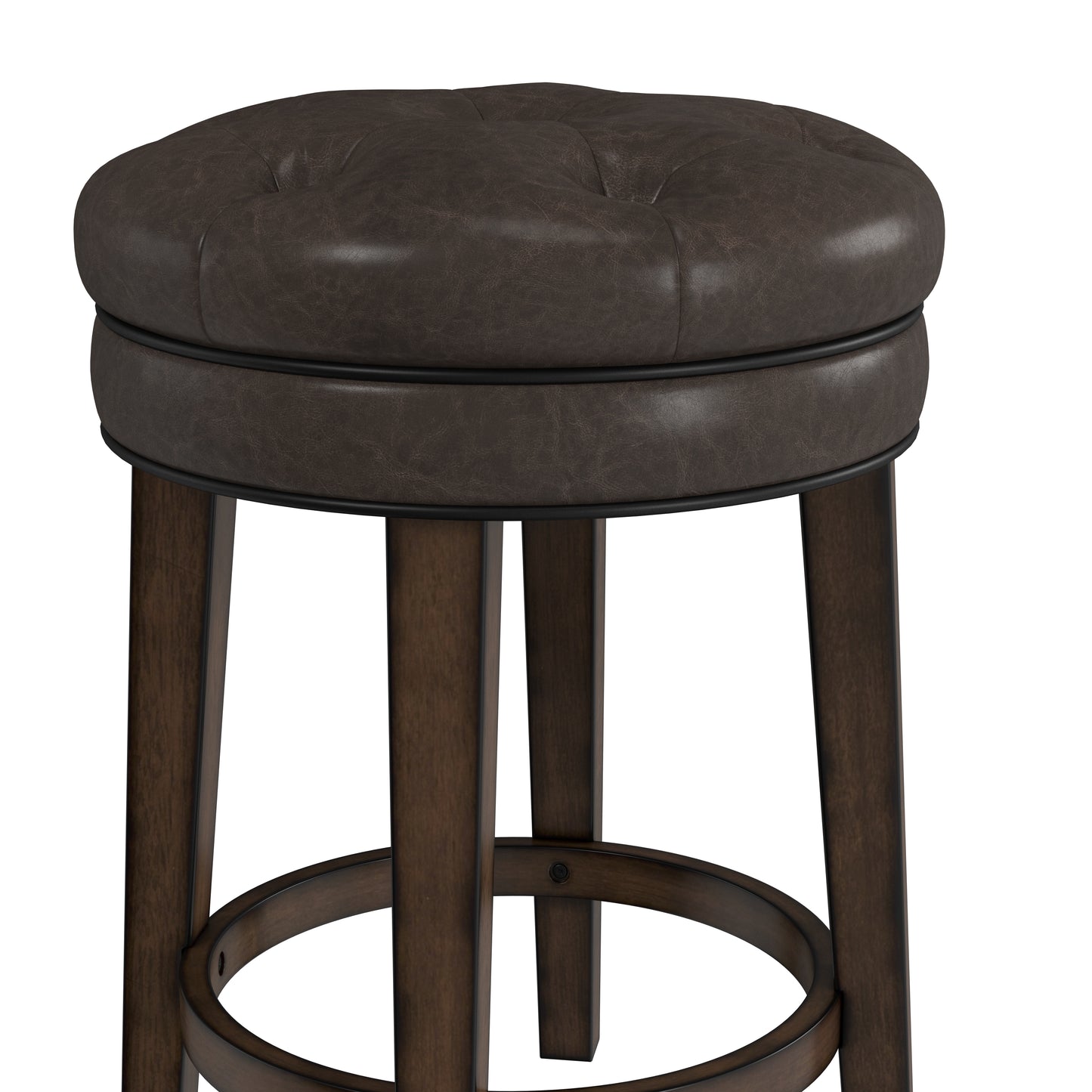 Hillsdale Furniture Krauss Wood Backless Counter Height Swivel Stool, Dark Brown