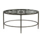 Hillsdale Furniture Marsala Metal Coffee Table, Gray with Brown Rub