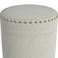 Hillsdale Furniture Laura Round Backless Upholstered Vanity Stool, Light Linen Gray