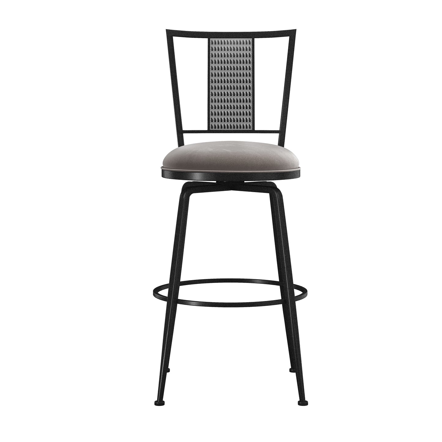 Hillsdale Furniture Queensridge Metal Swivel Bar Height Stool, Black with Silver