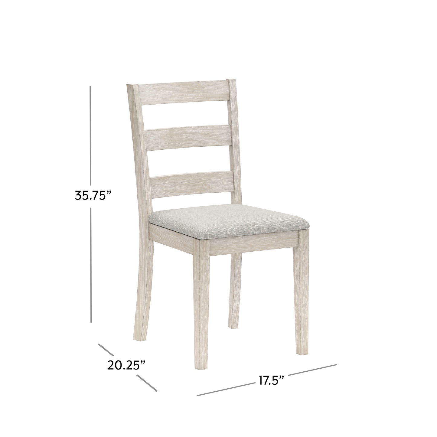 Hillsdale Furniture Spencer Wood Ladder Back Dining Chair, Set of 2, White Wire Brush