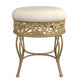 Hillsdale Furniture Villa III Backless Metal Vanity Stool, Antique Beige