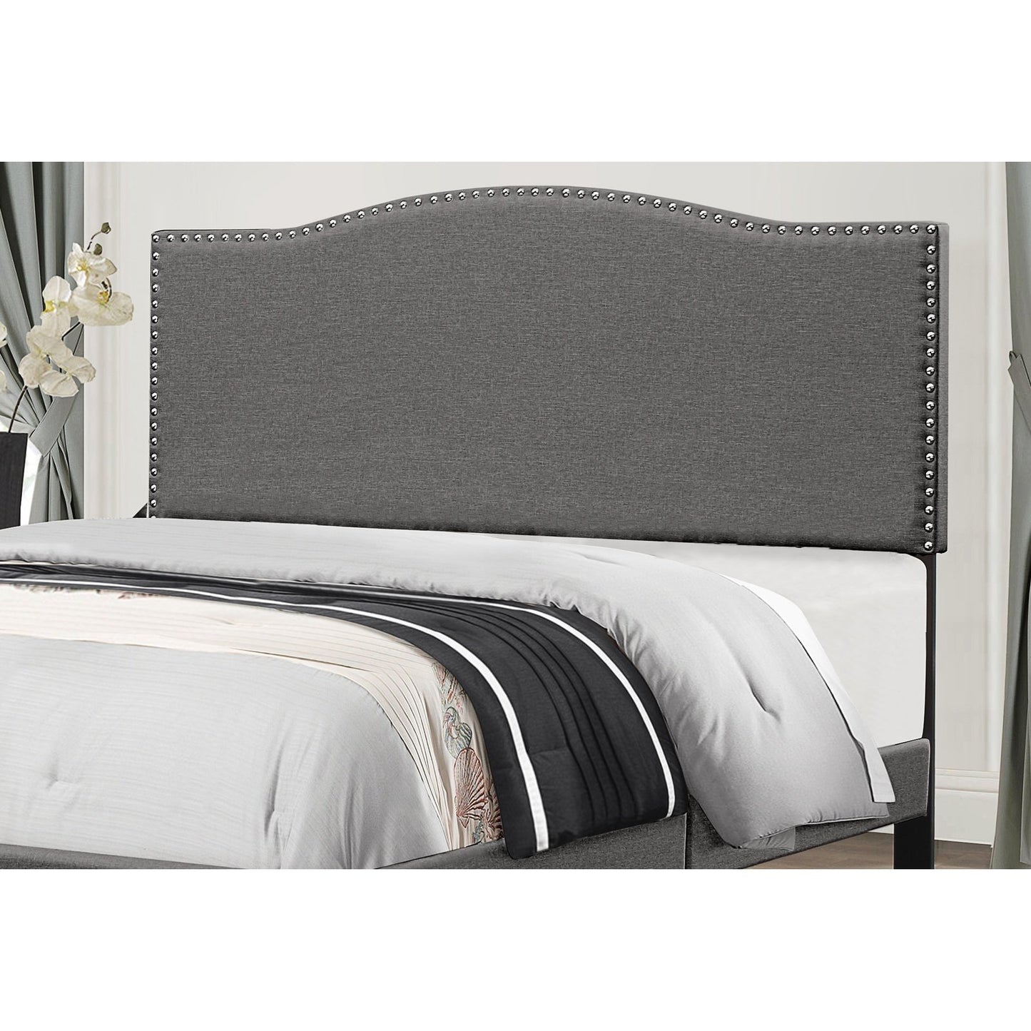 Hillsdale Furniture Kiley King Upholstered Headboard with Frame, Stone