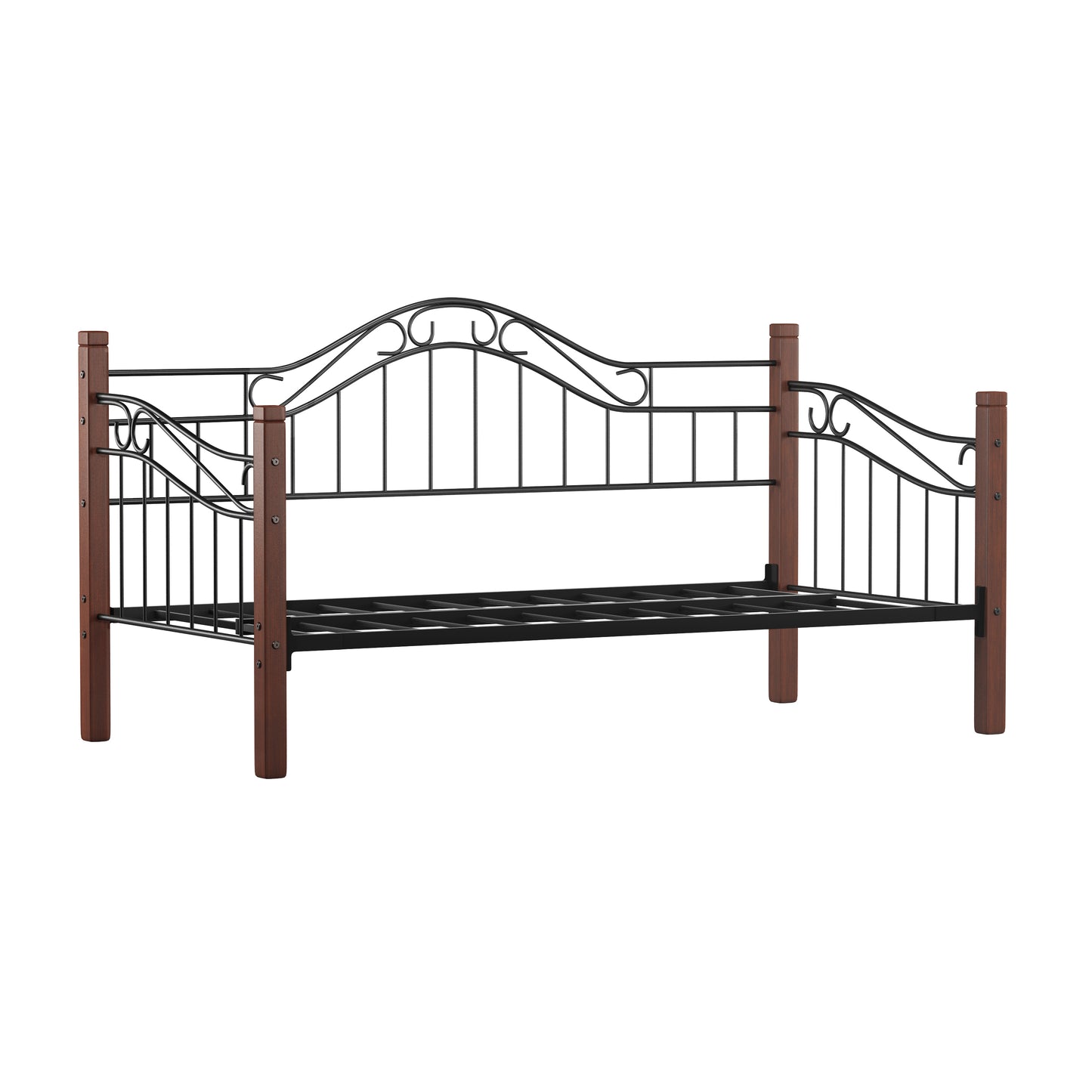 Hillsdale Furniture Matson Wood and Metal Daybed, Black with Cherry Posts