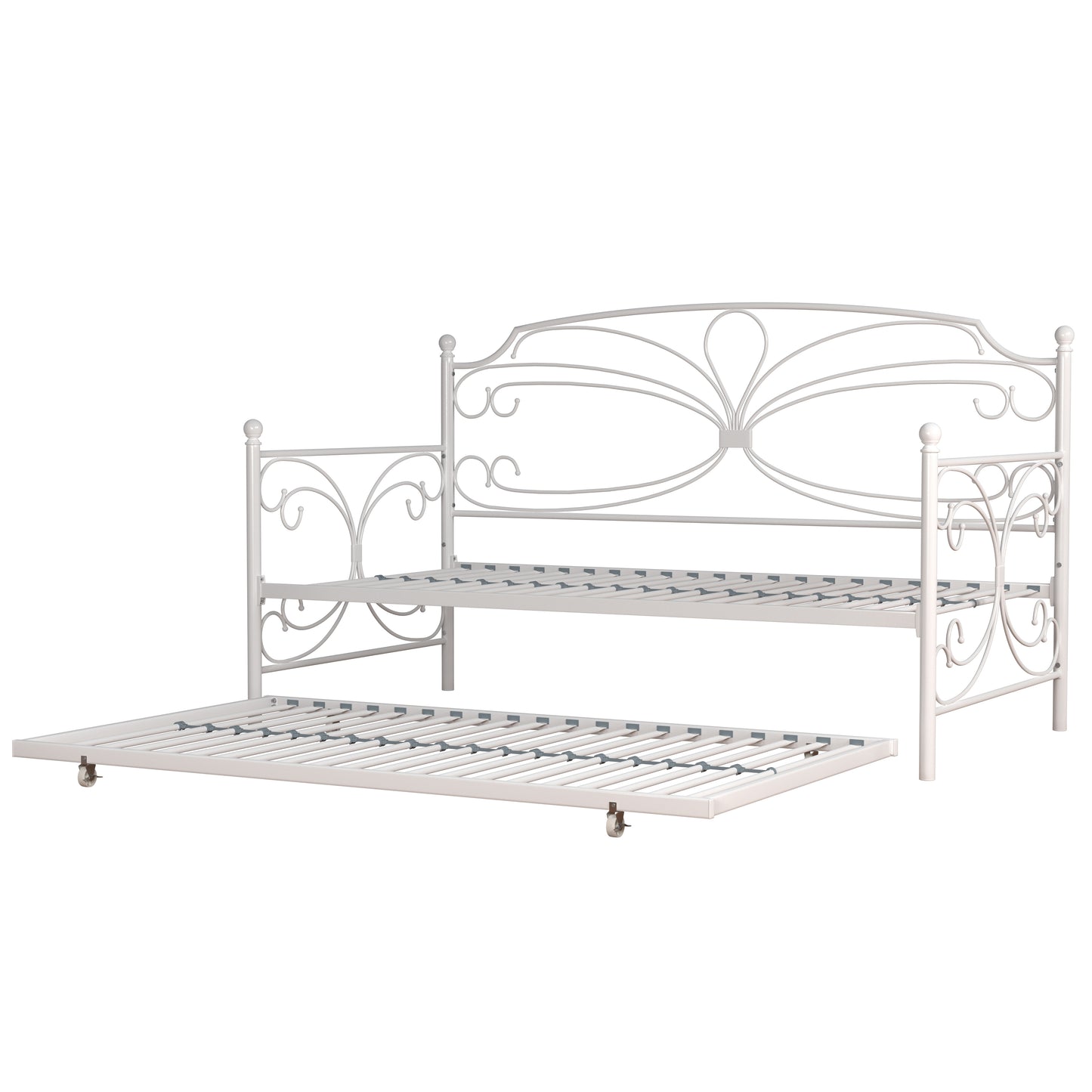 Hillsdale Furniture Anslee Metal Twin Daybed with Trundle, White