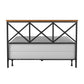 Hillsdale Furniture Ashford Metal Full/Queen Headboard with Frame, Black with Oak Finished Wood