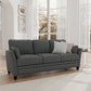 Living Essentials by Hillsdale Grant River Upholstered Sofa with 2 Pillows, Gray