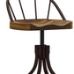 Hillsdale Furniture Worland Metal Adjustable Height Swivel Stool with Back, Brown Metal with Walnut Finished Wood