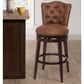 Hillsdale Furniture Edenwood Wood Bar Height Swivel Stool, Chocolate with Chestnut Faux Leather