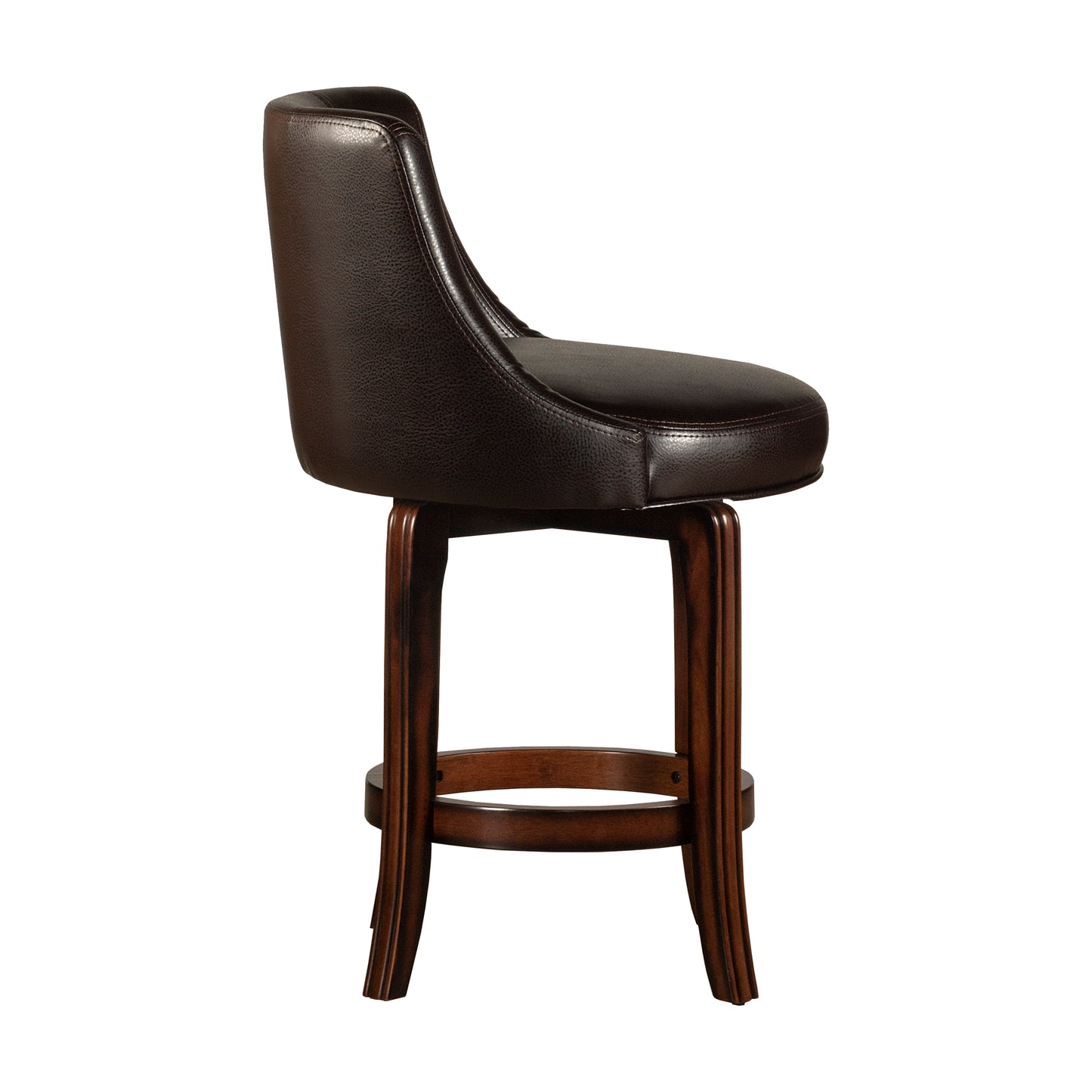 Hillsdale Furniture Napa Valley Wood Counter Height Swivel Stool, Dark Brown Cherry with Dark Brown Faux Leather