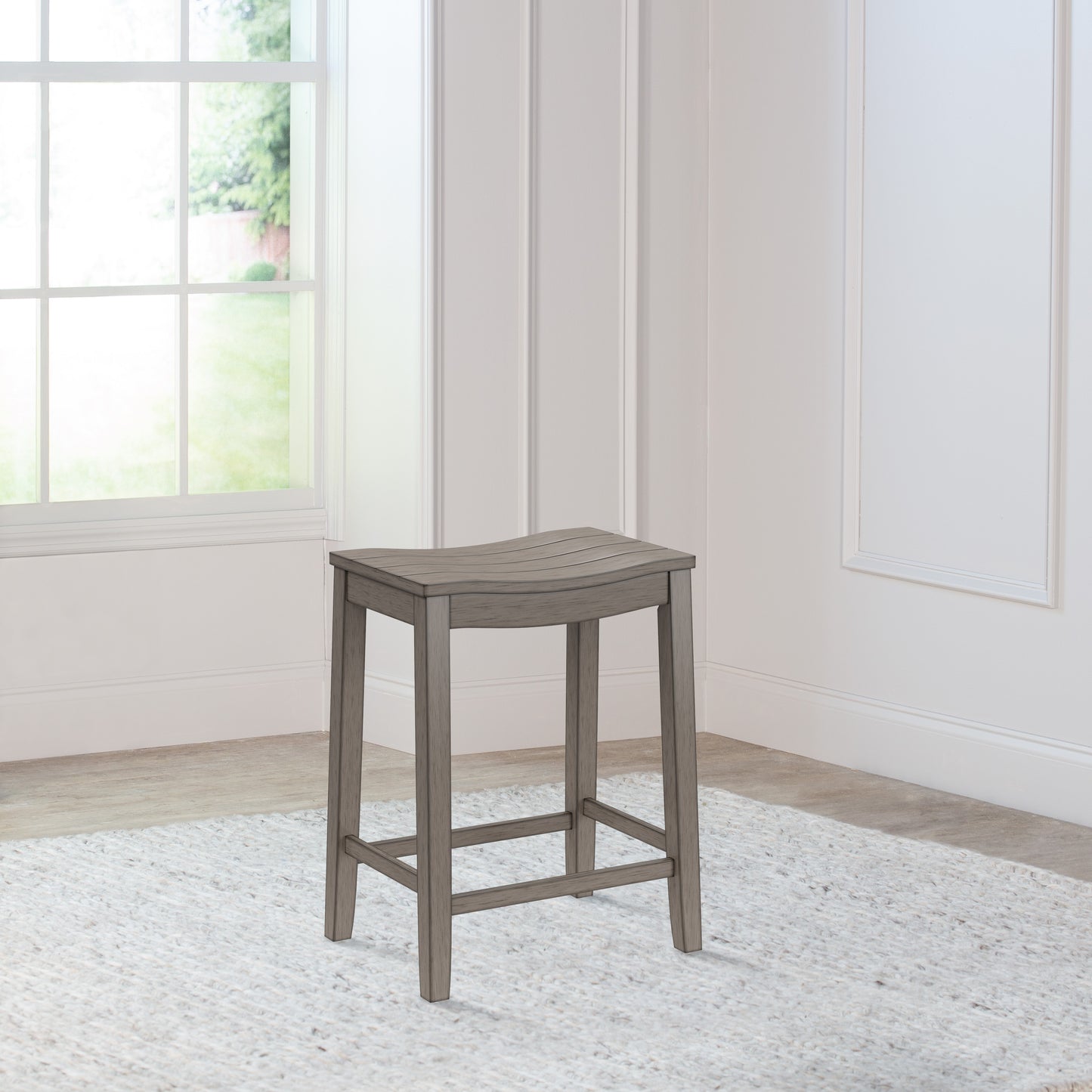 Hillsdale Furniture Fiddler Wood Backless Counter Height Stool, Aged Gray