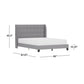 Hillsdale Furniture Buchanan Upholstered Tufted Queen Platform Bed with 2 Dual USB Ports, Smoke Gray Fabric