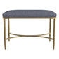 Hillsdale Furniture Wimberly Modern Backless Metal Vanity Stool, Gold with Blue Fabric