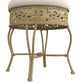 Hillsdale Furniture Villa III Backless Metal Vanity Stool, Antique Beige