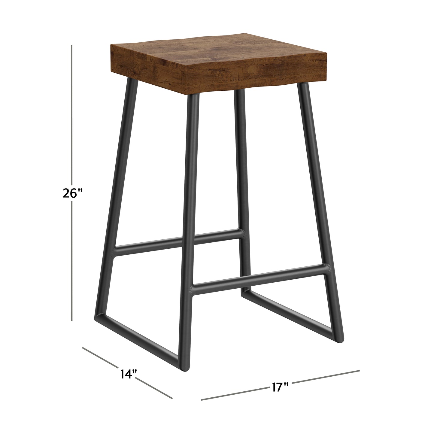 Hillsdale Furniture Emerson Wood Backless Counter Height Stool, Natural Sheesham