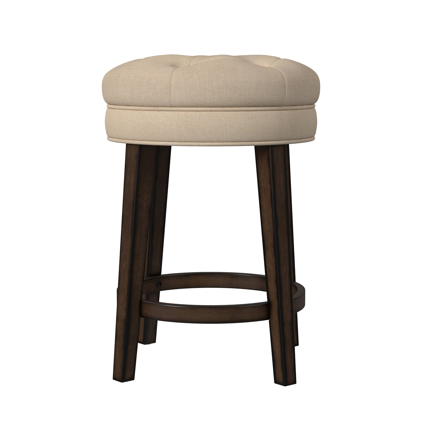 Hillsdale Furniture Krauss Wood Backless Counter Height Swivel Stool, Linen Stone