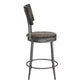 Hillsdale Furniture Jennings Wood and Metal Counter Height Swivel Stool, Rubbed Pewter Metal with Weathered Gray Wood